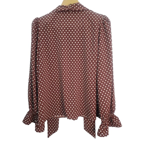 Abbott Elementary Maroon and White Polka Dots - Picture 2 of 3